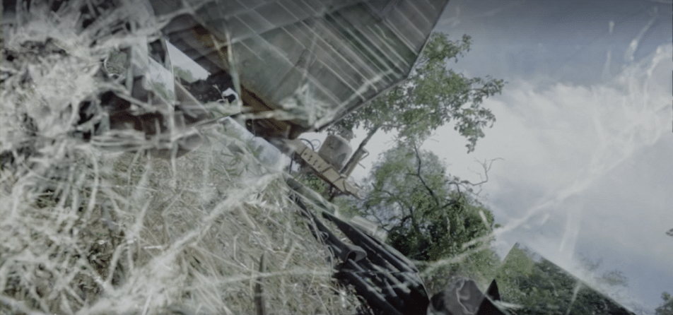 Ben Nagy reviews ‘Exists’: Vehicular slaughter of juvenile Sasquatch leads to poor campout experience 3 Bigfoot prepares his second bout of vehicular vandalism by chucking a camper trailer off a cliff in "Exists." (Screen capture by reviewer Ben Nagy)